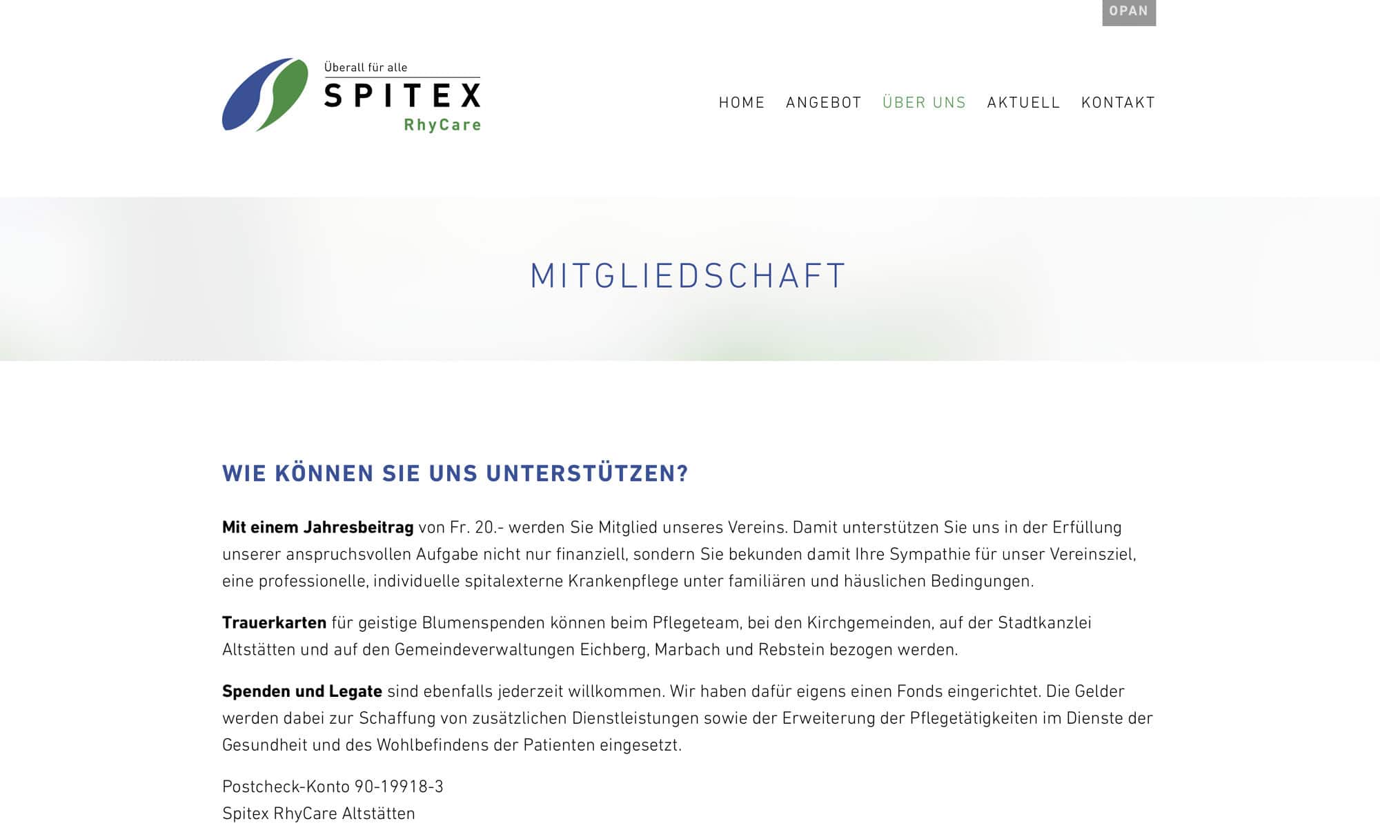 marke17 Spitex RhyCare Website
