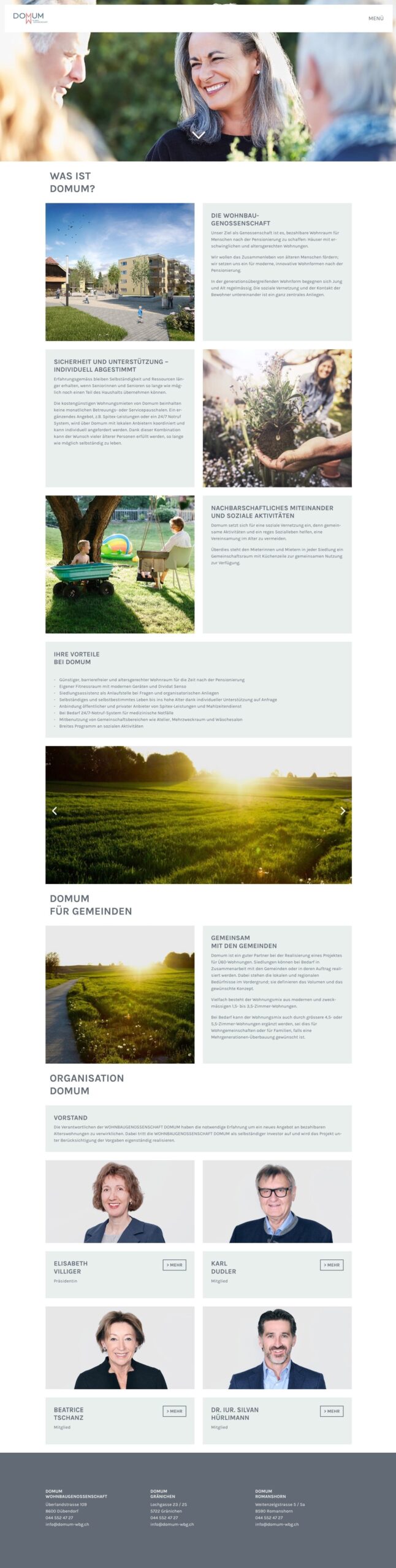 marke17 Domum Wohnbaugenossenschaft Website