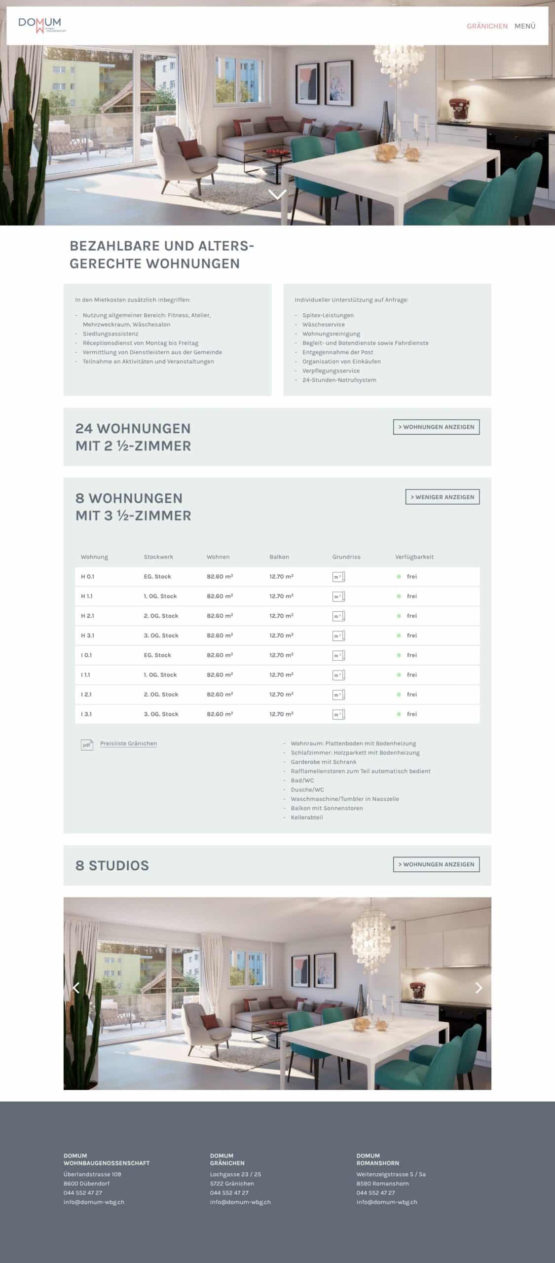 marke17 Domum Wohnbaugenossenschaft Website